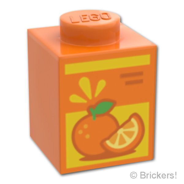 LEGO® パーツ 6575293 ブロック 1 x 1 - オレンジジュースパック：[Orange / オレンジ] 3005pb074-106 