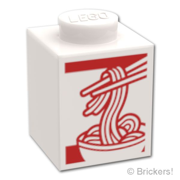 LEGO® パーツ 6575294 ブロック 1 x 1 - ヌードルボックス：[White / ホワイト] 3005pb076-001 