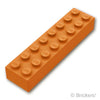 ブロック 2 x 8：[Dark Orange / ダークオレンジ]