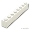 ブロック 1 x 8：[White / ホワイト]