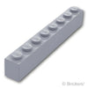 ブロック 1 x 8：[Light Bluish Gray / グレー]