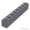 ブロック 1 x 8：[Dark Bluish Gray / ダークグレー]