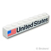 ブロック 1 x 8 - United States アメリカ国旗 左：[White / ホワイト]