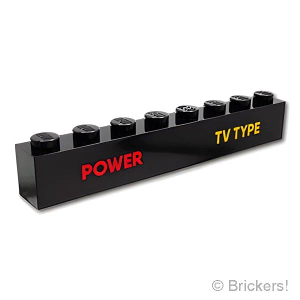 LEGO® パーツ 6387230 ブロック 1 x 8 - POWERとTV TYPE：[Black / ブラック] 3008pb174-026 の商品ページ｜レゴ®パーツ バラ売りのブリッカーズ