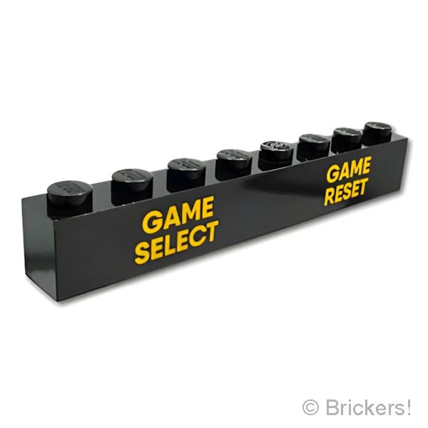 LEGO® パーツ 6387231 ブロック 1 x 8 - GAME SELECTとGAME RESET：[Black / ブラック] 3008pb177-026 の商品ページ｜レゴ®パーツ バラ売りのブリッカーズ