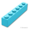 ブロック 1 x 6：[Md,Azure / ミディアムアズール]