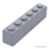 ブロック 1 x 6：[Light Bluish Gray / グレー]