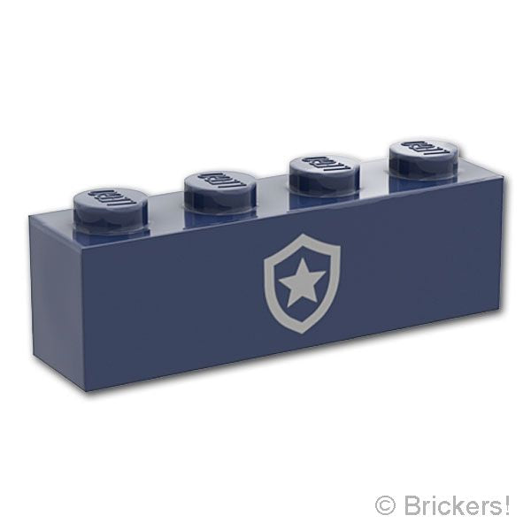 LEGO® パーツ 6579689 ブロック 1 x 4 - ポリススターバッジ：[Dark Blue / ダークブルー] 3010pb380-140 