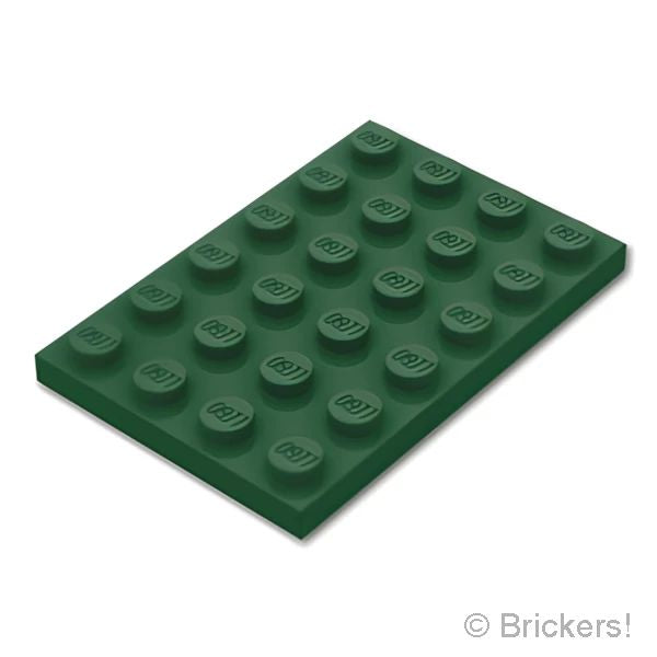LEGO® パーツ 4252317/6266737 プレート 4 x 6：[Dark Green / ダークグリーン] 3032-141 の商品ページ｜レゴ®パーツ バラ売りのブリッカーズ