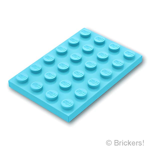 LEGO® パーツ 4619515 プレート 4 x 6：[Md,Azure / ミディアムアズール] 3032-156 の商品ページ｜レゴ®パーツ バラ売りのブリッカーズ
