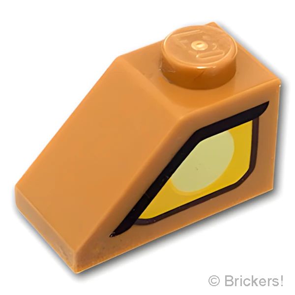 LEGO® パーツ 6172476 スロープ 45°2 x 1 - クレイフェイスアイ 左パターン：[Md,Nougat / ミディアムヌガー] 3040pb015l-137 の商品ページ｜レゴ®パーツ バラ売りのブリッカーズ