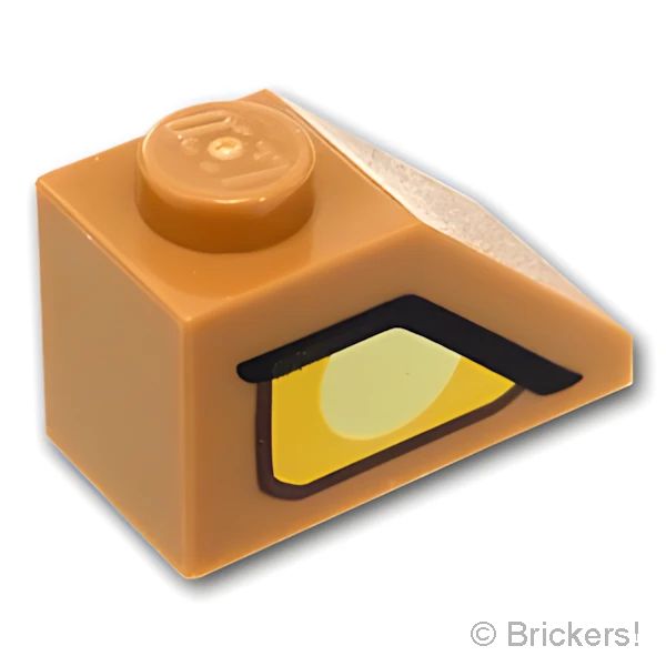 LEGO® パーツ 6172479 スロープ 45°2 x 1 - クレイフェイスアイ 右パターン：[Md,Nougat / ミディアムヌガー] 3040pb015r-137 の商品ページ｜レゴ®パーツ バラ売りのブリッカーズ