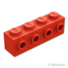 ブロック 1 x 4 - 1面スタッド：[Red / レッド]