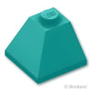 スロープ ダブル 45° 2 x 2 - コーナー：[Dark Turquoise / ダークターコイズ]