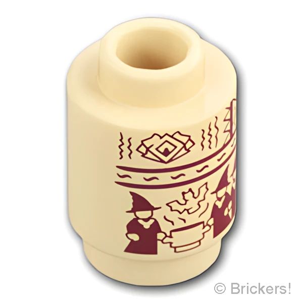 LEGO® パーツ 6440383 ラウンドブロック 1 x 1 - 3人の魔女と大釜：[Tan / タン] 3062pb077-005 の商品ページ｜レゴ®パーツ バラ売りのブリッカーズ