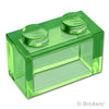 ブロック 1 x 2 - ボトムチューブ無し：[Tr,Green / トランスグリーン]