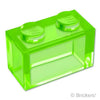 ブロック 1 x 2 - ボトムチューブ無し：[Tr,Bt Green / トランスブライトグリーン]