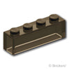 ブロック 1 x 4 - ボトムチューブ無し：[Tr,Brown / トランスブラウン]