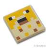 タイル 2 x 2 - フグの顔(マインクラフト)：[Tan / タン]