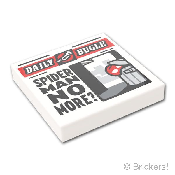 LEGO® パーツ 6360862/6533473 タイル 2 x 2 - 新聞 DAILY BUGLE 「スパイダーマンはもう居ないのか？」：[White / ホワイト] 3068pb1725-001 