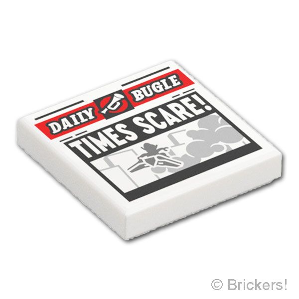 LEGO® パーツ 6360862/6533474 タイル 2 x 2 - 新聞 DAILY BUGLE 「タイムズスクエア！」：[White / ホワイト] 3068pb1726-001 