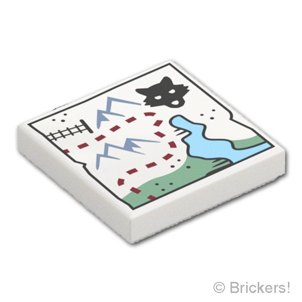 LEGO® パーツ 6530149 タイル 2 x 2 - 北極の地図：[White / ホワイト] 3068pb2672-001 