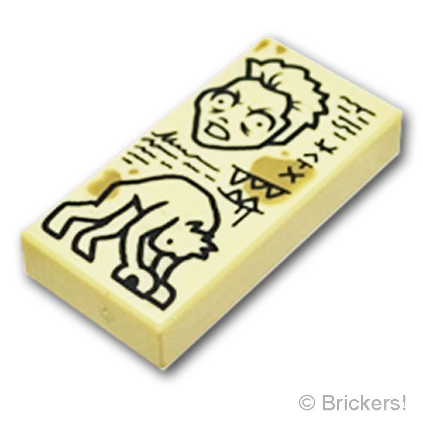 LEGO® パーツ 6516365 タイル 1 x 2 - ウェンズデー ハイドのスケッチ：[Tan / タン] 3069pb1282-005 