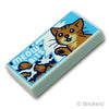 タイル 1 x 2 - 'MEOW BiTS' 猫 ：[Light Aqua / ライトアクア]