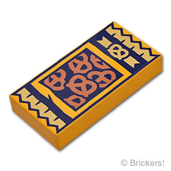 LEGO® パーツ 6581595 タイル 1 x 2 - プレッツェルの菓子袋：[Bt,Lt Orange / ブライトライトオレンジ] 3069pb1446-191 