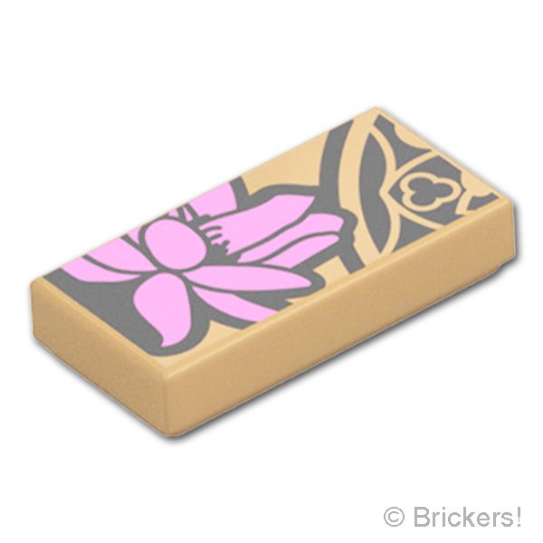 LEGO® パーツ 6605660 タイル 1 x 2 - リオネル・メッシの蓮の花タトゥー：[Md,Tan / ミディアムタン ] 3069pb1496-371 