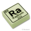 タイル 1 x 1 - 元素記号Ra Radium：[Glow In Dark White / 夜光]
