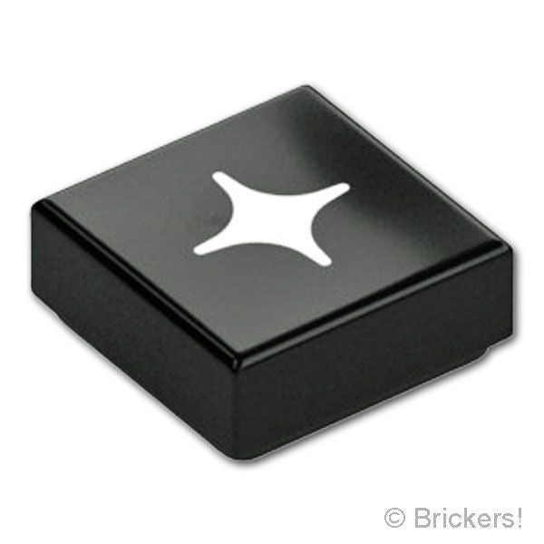 LEGO® パーツ 6585143 タイル 1 x 1 - キラキラ光る白い星：[Black / ブラック] 3070pb388-026 