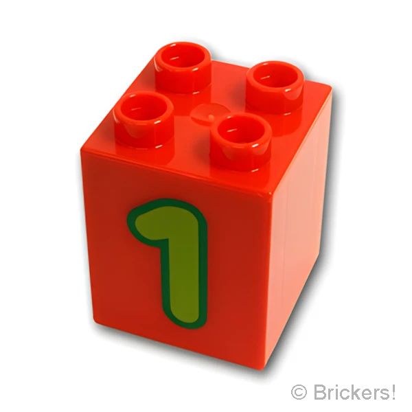LEGO® パーツ 6018428 デュプロ ブロック 2 x 2 x 2 - 1 パターン：[Red / レッド] 31110pb073-021 の商品ページ｜レゴ®パーツ バラ売りのブリッカーズ