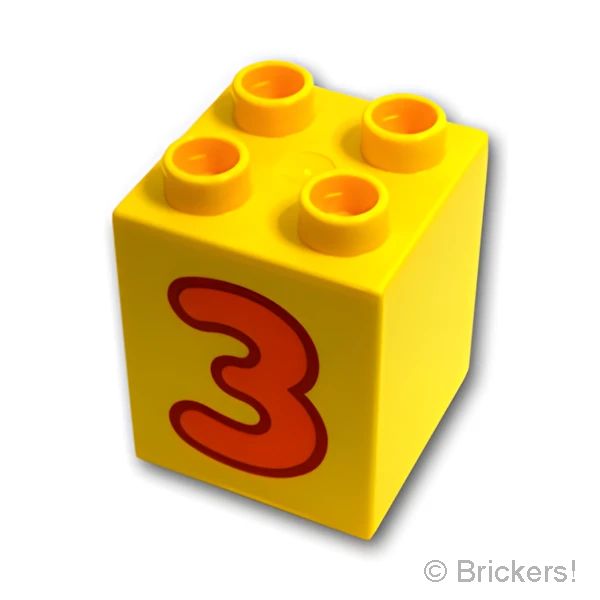 LEGO® パーツ 6024048 デュプロ ブロック 2 x 2 x 2 - 3 パターン：[Yellow / イエロー] 31110pb075-024 の商品ページ｜レゴ®パーツ バラ売りのブリッカーズ