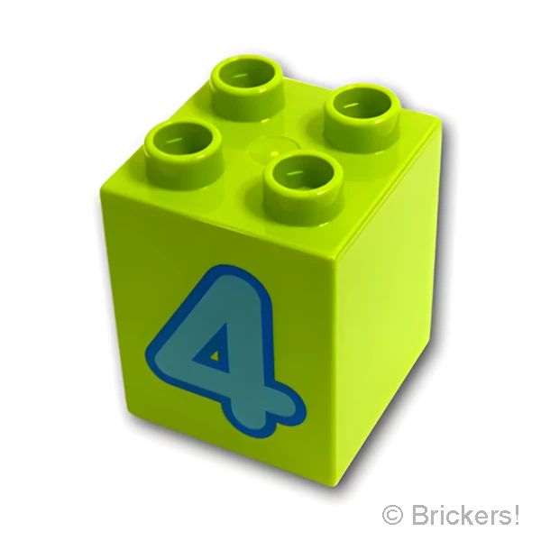 LEGO® パーツ 6018429 デュプロ ブロック 2 x 2 x 2 - 4 パターン：[Lime / ライム] 31110pb076-119 の商品ページ｜レゴ®パーツ バラ売りのブリッカーズ