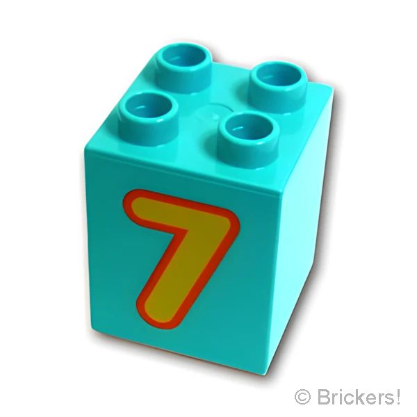 LEGO® パーツ 6170394 デュプロ ブロック 2 x 2 x 2 ブライトライトオレンジ7 パターン：[Md,Azure / ミディアムアズール] 31110pb130-156 の商品ページ｜レゴ®パーツ バラ売りのブリッカーズ