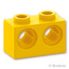 テクニック ブロック 1 x 2 - 2ホール：[Yellow / イエロー]