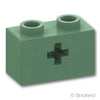テクニック ブロック 1 x 2 - 軸穴：[Sand Green / サンドグリーン]
