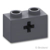 テクニック ブロック 1 x 2 - 軸穴：[Dark Bluish Gray / ダークグレー]