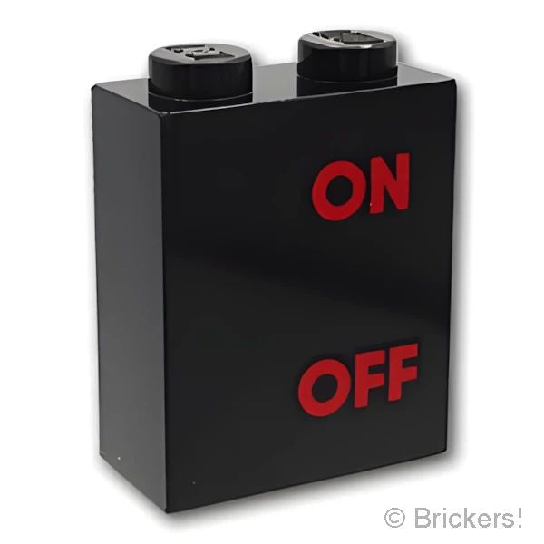 LEGO® パーツ 6387233 ブロック 1 x 2 x 2 - ONとOFF：[Black / ブラック] 3245cpb197-026 の商品ページ｜レゴ®パーツ バラ売りのブリッカーズ