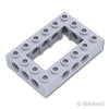 テクニック ブロック 4 x 6 - オープンセンター：[Light Bluish Gray / グレー]