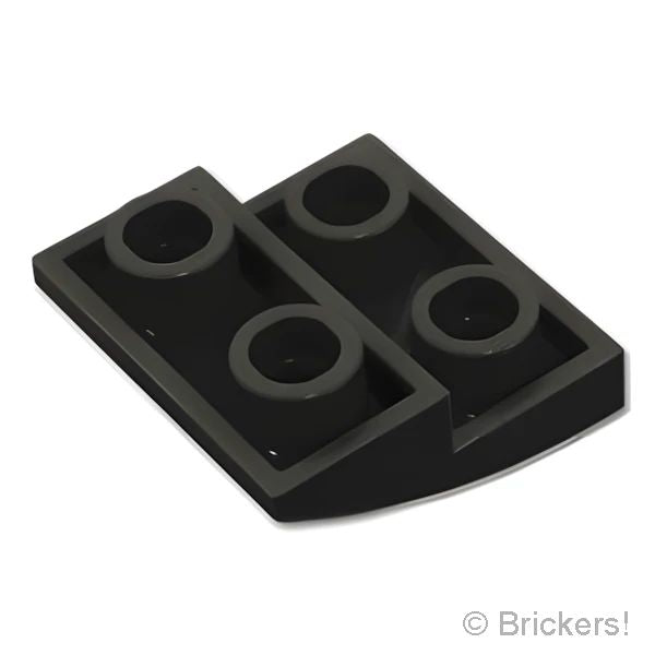 LEGO® パーツ 6530696 スロープ カーブ 2 x 2 x 2/3 - 逆 - シルバーヘッドライト：[Black / ブラック] 32803pb012-026 