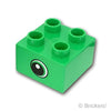 デュプロ ブロック 2 x 2 スモールアイ パターン(両面)：[Bt,Green / ブライトグリーン]
