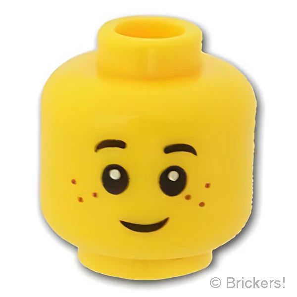 LEGO® パーツ 4619544 ミニフィグ デュアルヘッド - 口髭の笑顔 / 恐れた顔：[Light Nougat / ライトヌガー] 3626pb0559-283 