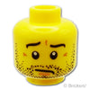 ミニフィグ ヘッド - 無精髭の困り顔：[Yellow / イエロー]