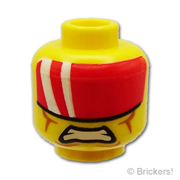 LEGO® パーツ 6079788 ミニフィグ デュアルヘッド - 赤いバイザーの真顔/食いしばり顔：[Yellow / イエロー] 3626pb1149-024 