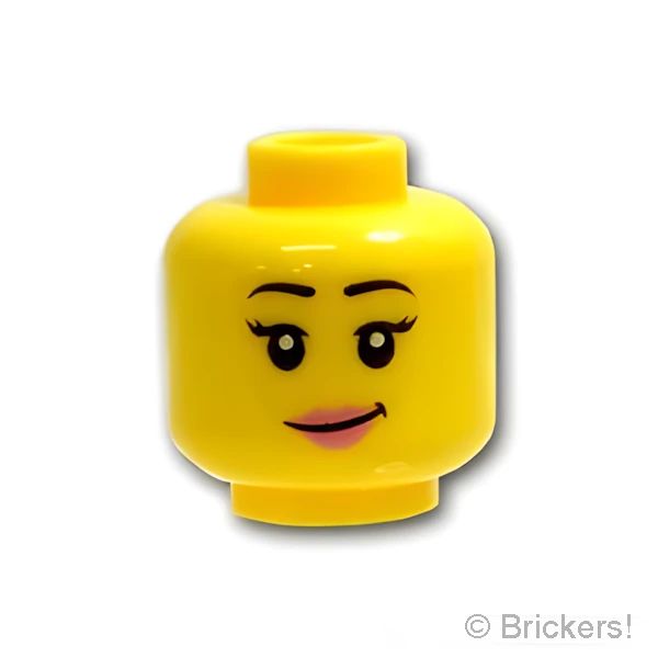 LEGO® パーツ 6103171 ミニフィグ デュアルヘッド - おしゃれサングラスの笑顔 / ピンクリップの笑顔：[Yellow / イエロー] 3626pb1277-024 