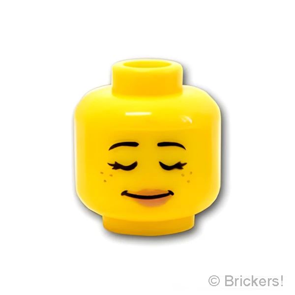 LEGO® パーツ 6116616 ミニフィグ デュアルヘッド - ピーチリップとそばかすの笑顔 / 寝顔：[Yellow / イエロー] 3626pb1352-024 