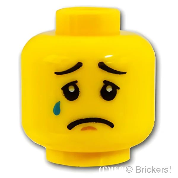 LEGO® パーツ 6123714 ミニフィグ デュアルヘッド - 笑顔 / 泣き顔：[Yellow / イエロー] 3626pb1354-024 
