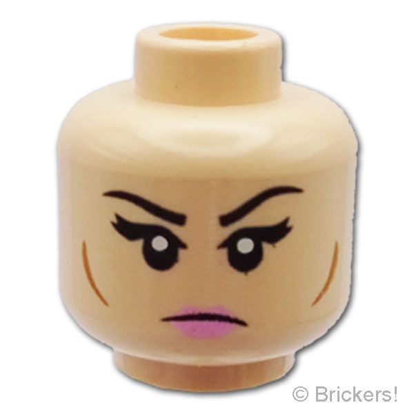 LEGO® パーツ 6072884 ミニフィグ デュアルヘッド - ピンクリップの無表情/怒り顔：[Light Nougat / ライトヌガー] 3626pb1479-283 